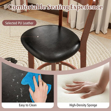 Set of 2 29 Inch Modern Armless Upholstered Cushioned Seat Island Dining Chairs for Kitchen - Walnut - Dining Chairs