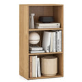 Set of 2 3-Tier Cube Bookcase with Adjustable Shelves for Home Office-Natural - Natural - Bookcases
