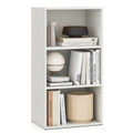 Set of 2 3-Tier Cube Bookcase with Adjustable Shelves for Home Office-White - White - Bookcases