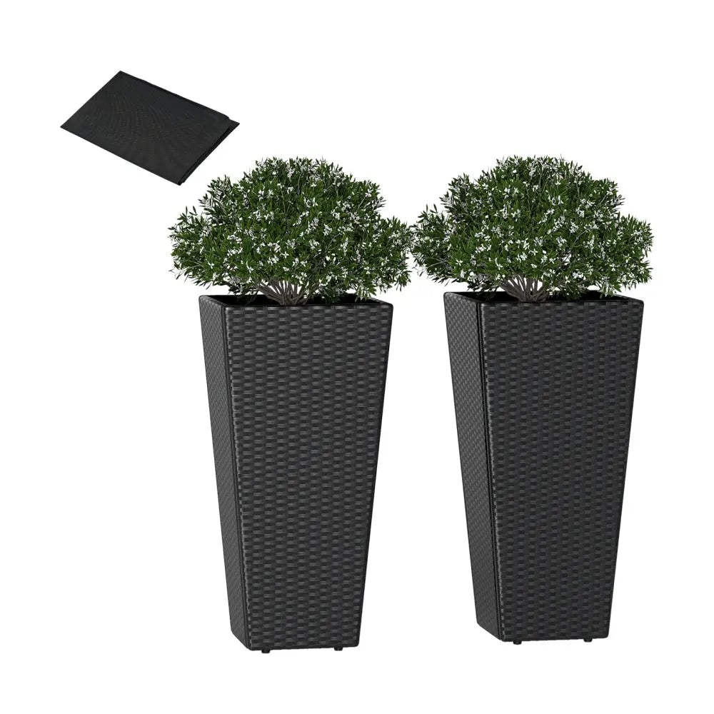 Set of 2 30 Inch Tall Flower Pot with Open-ended Base - Raised Garden Beds