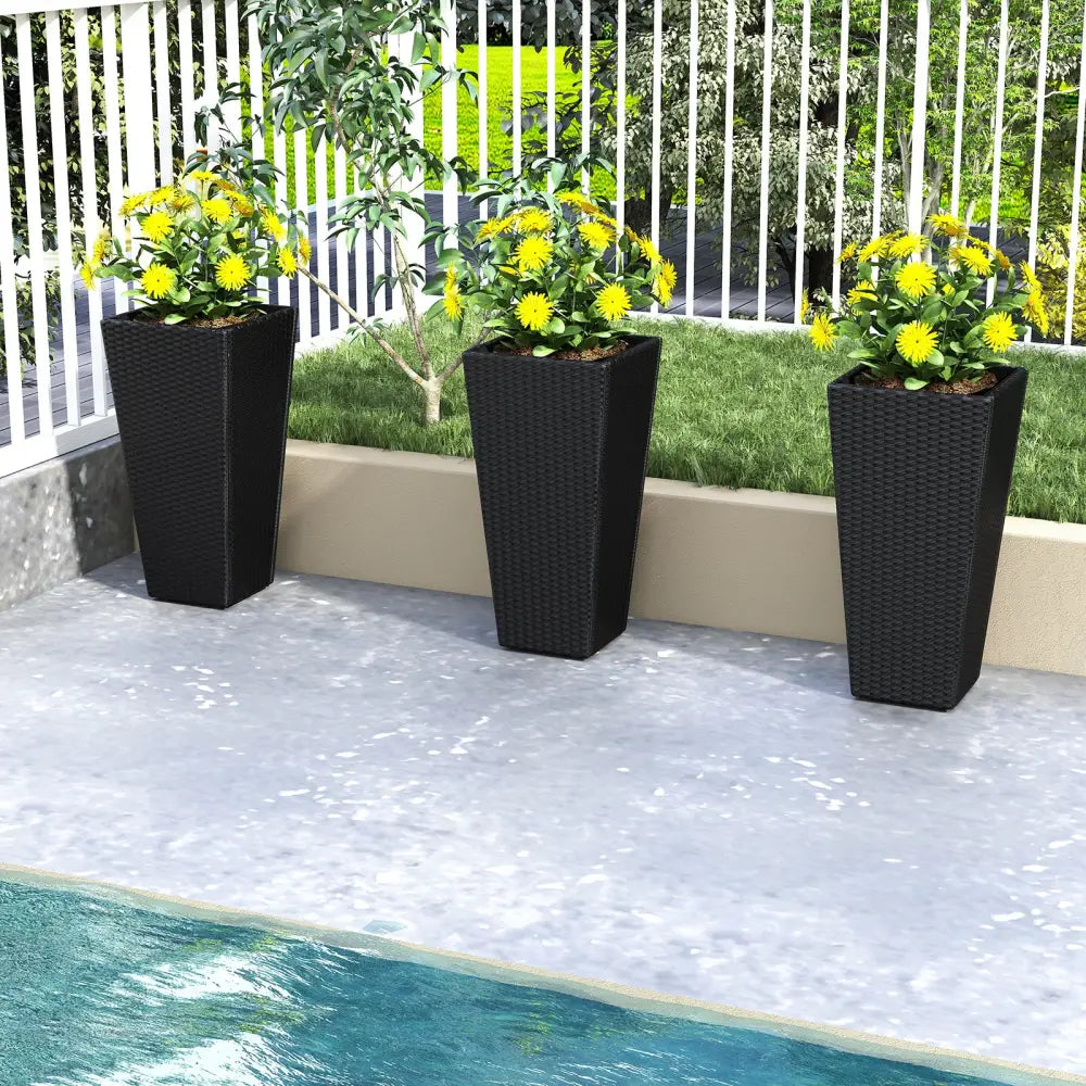 Set of 2 30 Inch Tall Flower Pot with Open-ended Base - Raised Garden Beds