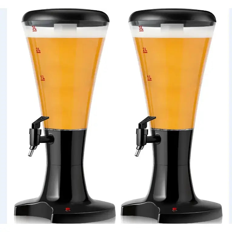 Set of 2 3L Draft Beer Tower Dispenser with LED Lights Costway