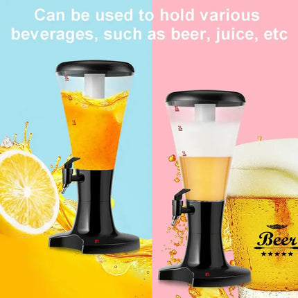 Set of 2 3L Draft Beer Tower Dispenser with LED Lights Costway