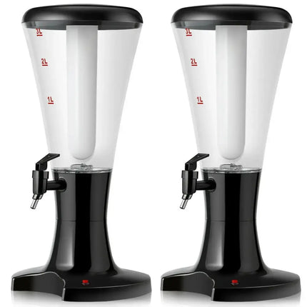Set of 2 3L Draft Beer Tower Dispenser with LED Lights Costway