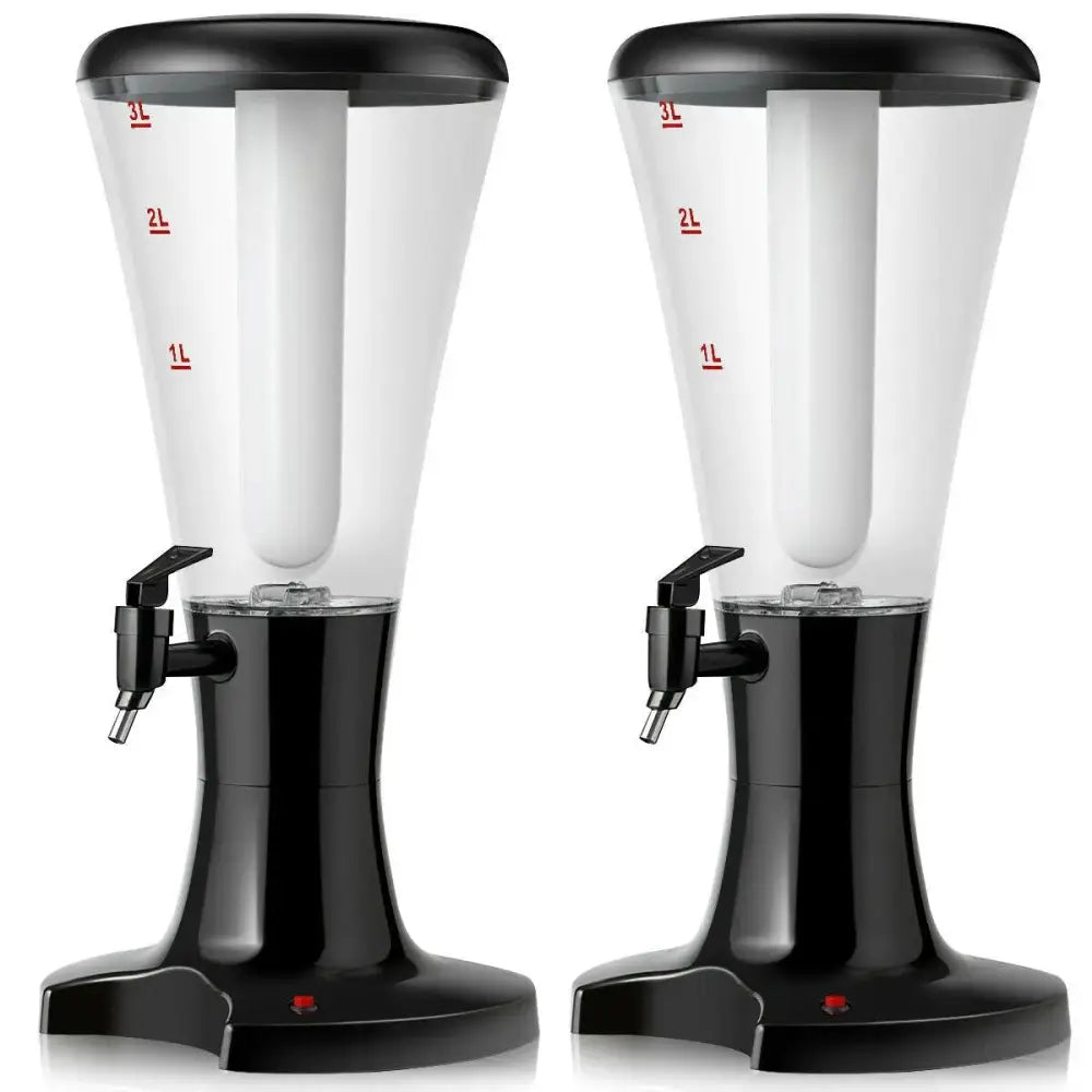 Set of 2 3L Draft Beer Tower Dispenser with LED Lights Costway