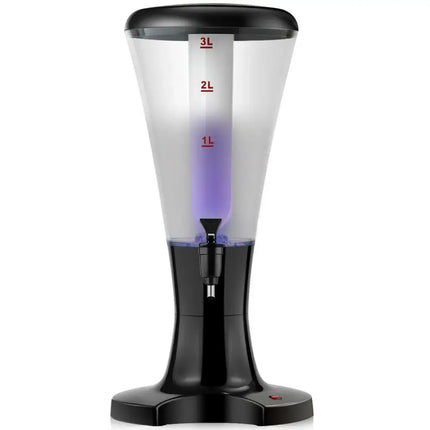 Set of 2 3L Draft Beer Tower Dispenser with LED Lights Costway