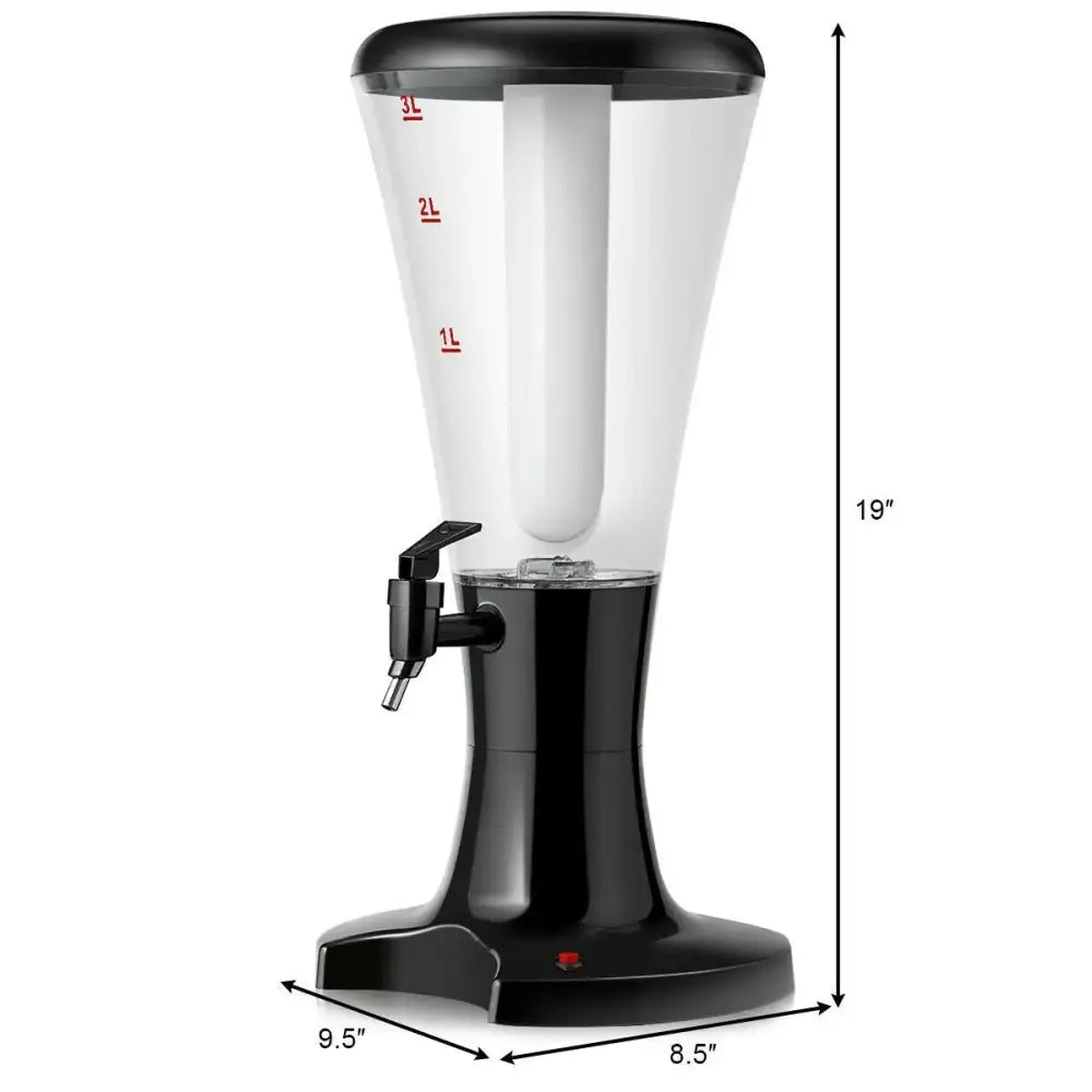 Set of 2 3L Draft Beer Tower Dispenser with LED Lights Costway