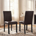 Set of 2/4 Dining Chairs Faux Leather Upholstered Parsons Kitchen Chairs-Set of 4 - Dining Chairs