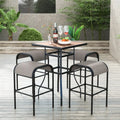 Set of 2/4 Patio Metal Bar Stools with Curved Fabric Seat-Set of 4 - Bar Stools