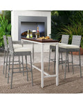 Set of 2/4 Patio Wicker Barstools with Soft Seat Cushion and Cozy Footrest-Set of 4 - Gray - Patio Bar Furniture