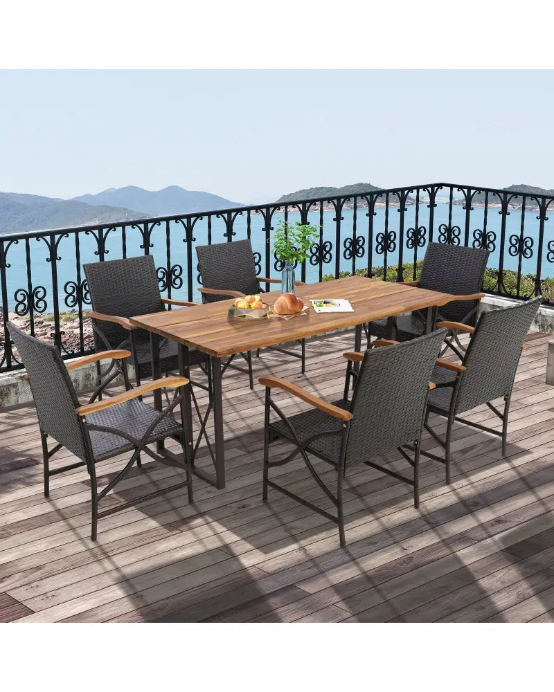 Set of 2/4 Patio Wicker Dining Chairs with Soft Zippered Cushion-Set of 2 - Off White - Patio Dining Chairs