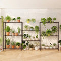 Set of 2 4-Tier Metal Storage Shelving Unit with V-Shaped Wire Rack-Black - Black - Baker’s Racks