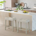 Set of 2/4 Upholstered Counter Height Bar Stool with Curved Saddle-Seat-Light Gray - Light Gray - Bar Stools