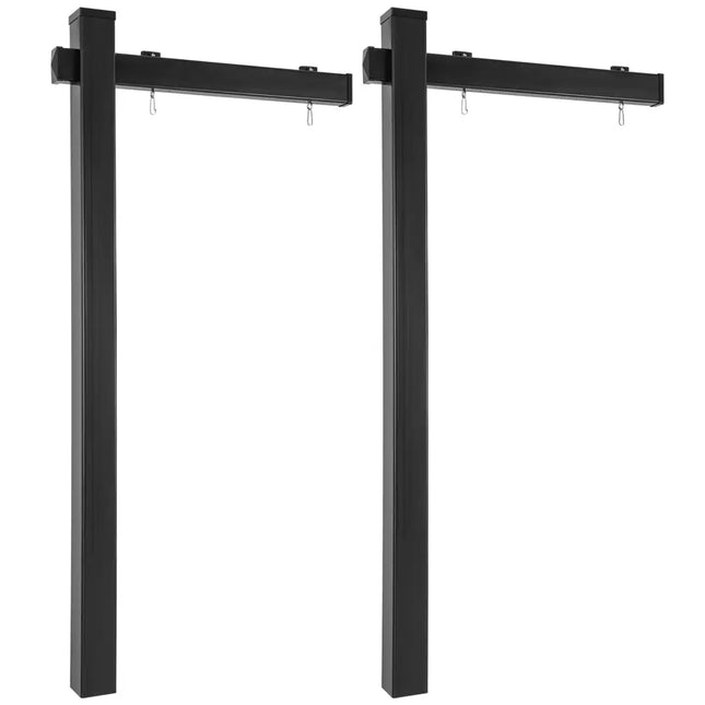 Set of 2 6 Feet Vinyl UPVC Real Estate Realtor Yard Sign Post-Black - Black - Outdoor Decor
