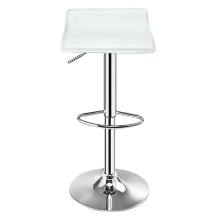 Set of 2 Adjustable PU Leather Backless Bar Stools-White - White - Kitchen & Dining