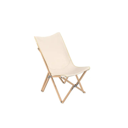 Set of 2 Bamboo Dorm Chair with Storage Pocket for Camping and Fishing-Beige - Beige - Camping Furniture
