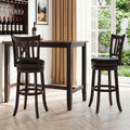 Set of 2 Bar Stools Swivel Bar Chairs with Hollowed Backrest and Footrest-30 inches - Bar Stools