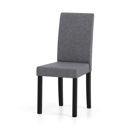 Set of 2 Dining Chair Mid-Century Modern Fabric Upholstered Parson Chairs-Dark Gray - Dark Gray - Dining Chairs