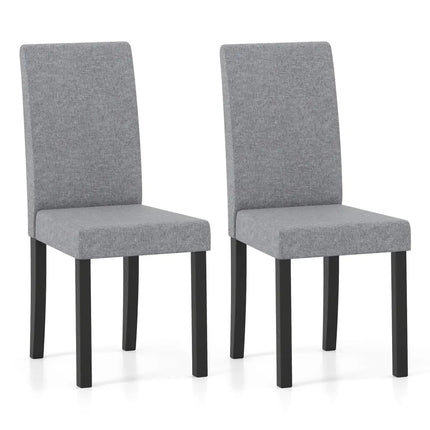 Set of 2 Dining Chair Mid-Century Modern Fabric Upholstered Parson Chairs-Light Gray - Light Gray - Dining Chairs