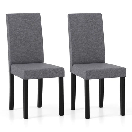 Set of 2 Dining Chair Mid-Century Modern Fabric Upholstered Parson Chairs-Dark Gray - Dark Gray - Dining Chairs