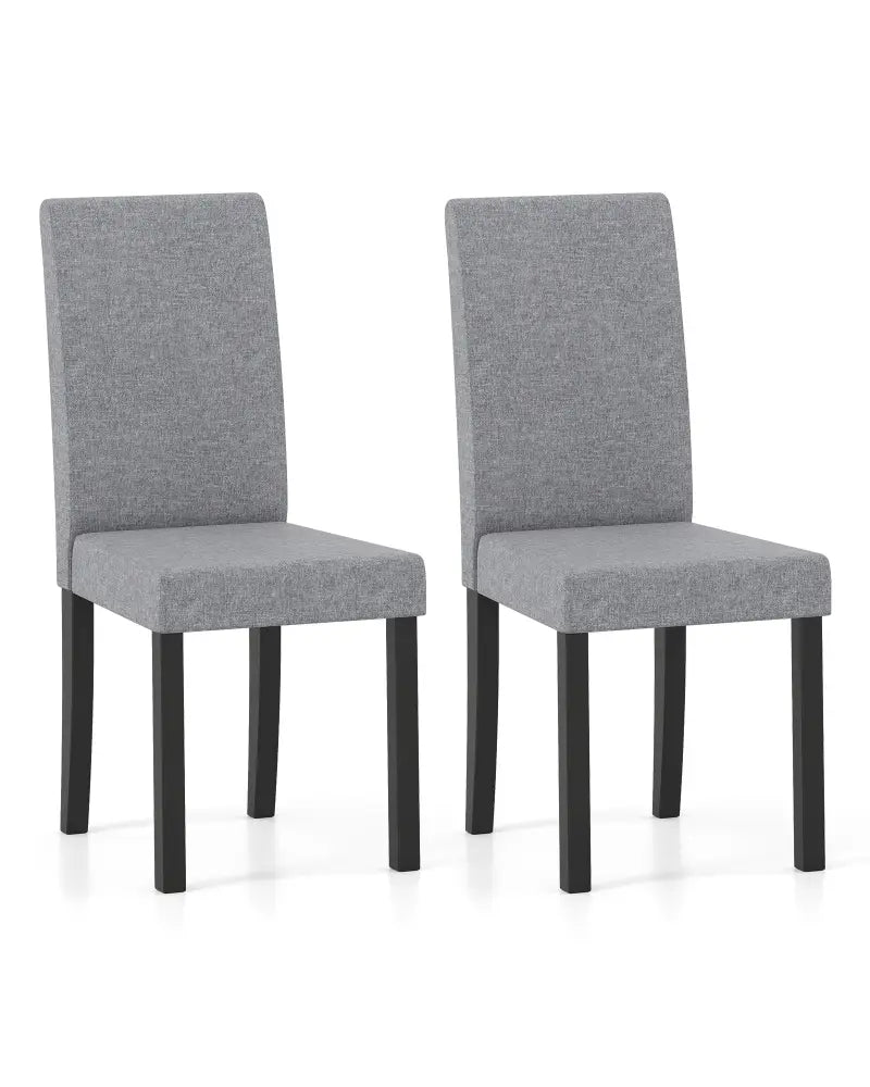 Set of 2 Dining Chair Mid-Century Modern Fabric Upholstered Parson Chairs-Light Gray - Light Gray - Dining Chairs
