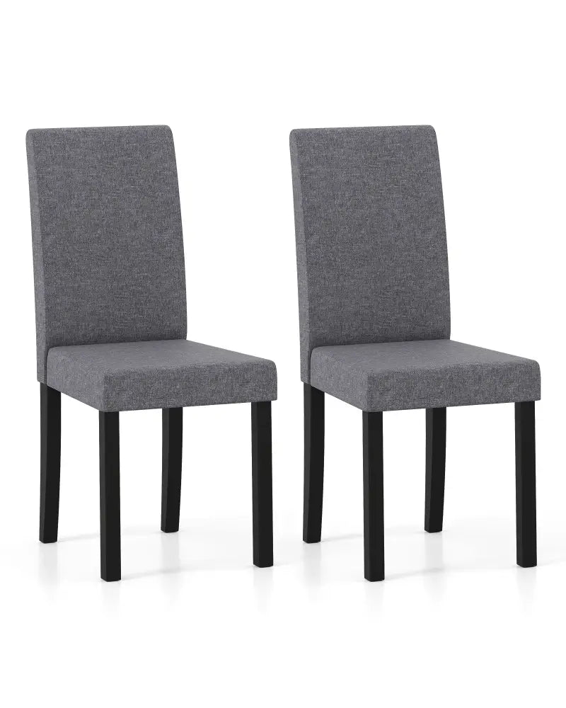 Set of 2 Dining Chair Mid-Century Modern Fabric Upholstered Parson Chairs-Dark Gray - Dark Gray - Dining Chairs