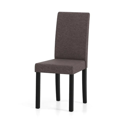Set of 2 Dining Chair Mid-Century Modern Fabric Upholstered Parson Chairs-Brown - Brown - Dining Chairs