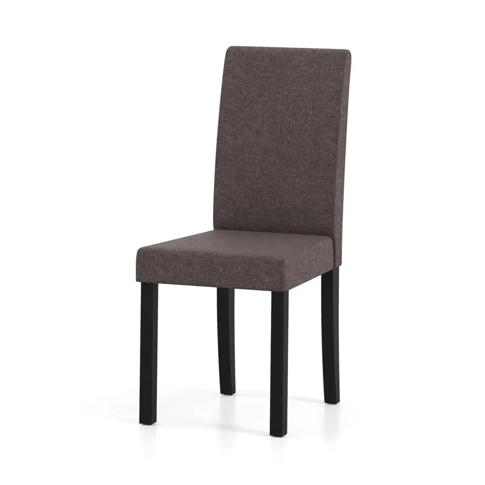 Set of 2 Dining Chair Mid-Century Modern Fabric Upholstered Parson Chairs-Brown - Brown - Dining Chairs