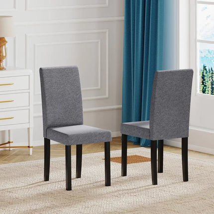 Set of 2 Dining Chair Mid-Century Modern Fabric Upholstered Parson Chairs-Dark Gray - Dark Gray - Dining Chairs