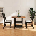Set of 2 Dining Chairs Kitchen Side Chair with Solid Wood Legs-Black - Black - Dining Chairs