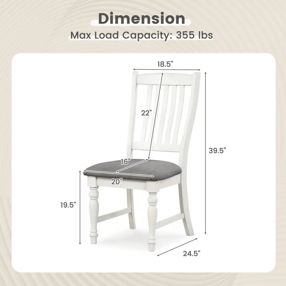 Set of 2 Dining Chairs Kitchen Side Chair with Solid Wood Legs-White - White - Dining Chairs