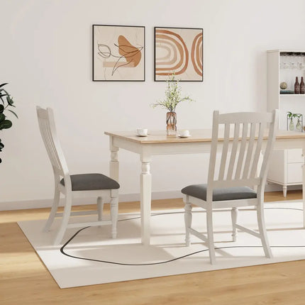 Set of 2 Dining Chairs Kitchen Side Chair with Solid Wood Legs-White - White - Dining Chairs
