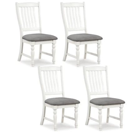 Set of 2 Dining Chairs Kitchen Side Chair with Solid Wood Legs-White - White - Dining Chairs