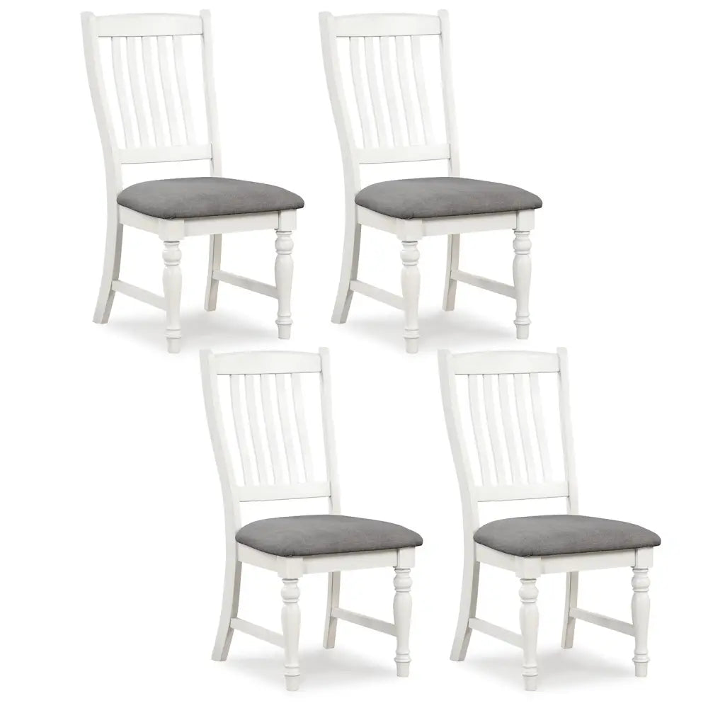 Set of 2 Dining Chairs Kitchen Side Chair with Solid Wood Legs-White - White - Dining Chairs