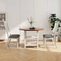 Set of 2 Dining Chairs Kitchen Side Chair with Solid Wood Legs-White - White - Dining Chairs