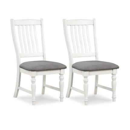 Set of 2 Dining Chairs Kitchen Side Chair with Solid Wood Legs-White - White - Dining Chairs