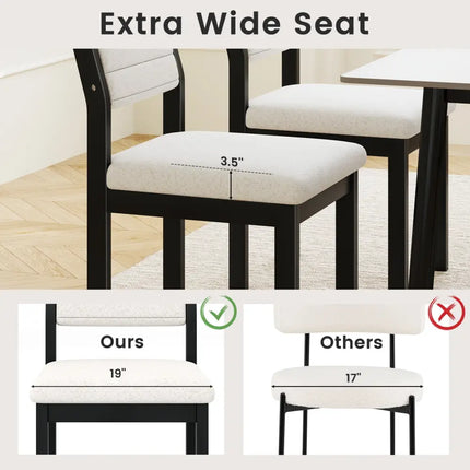 Set of 2 Dining Chairs Sherpa Upholstered Armless Chair with Wood Frame-White - White - Dining Chairs