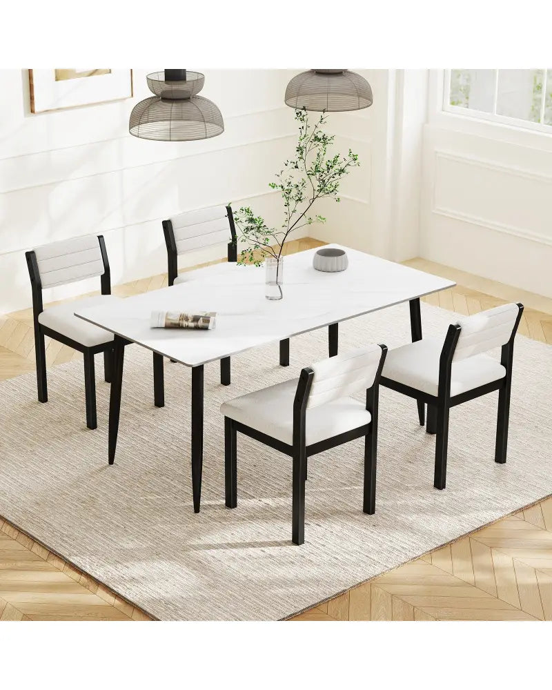 Set of 2 Dining Chairs Sherpa Upholstered Armless Chair with Wood Frame-White - White - Dining Chairs