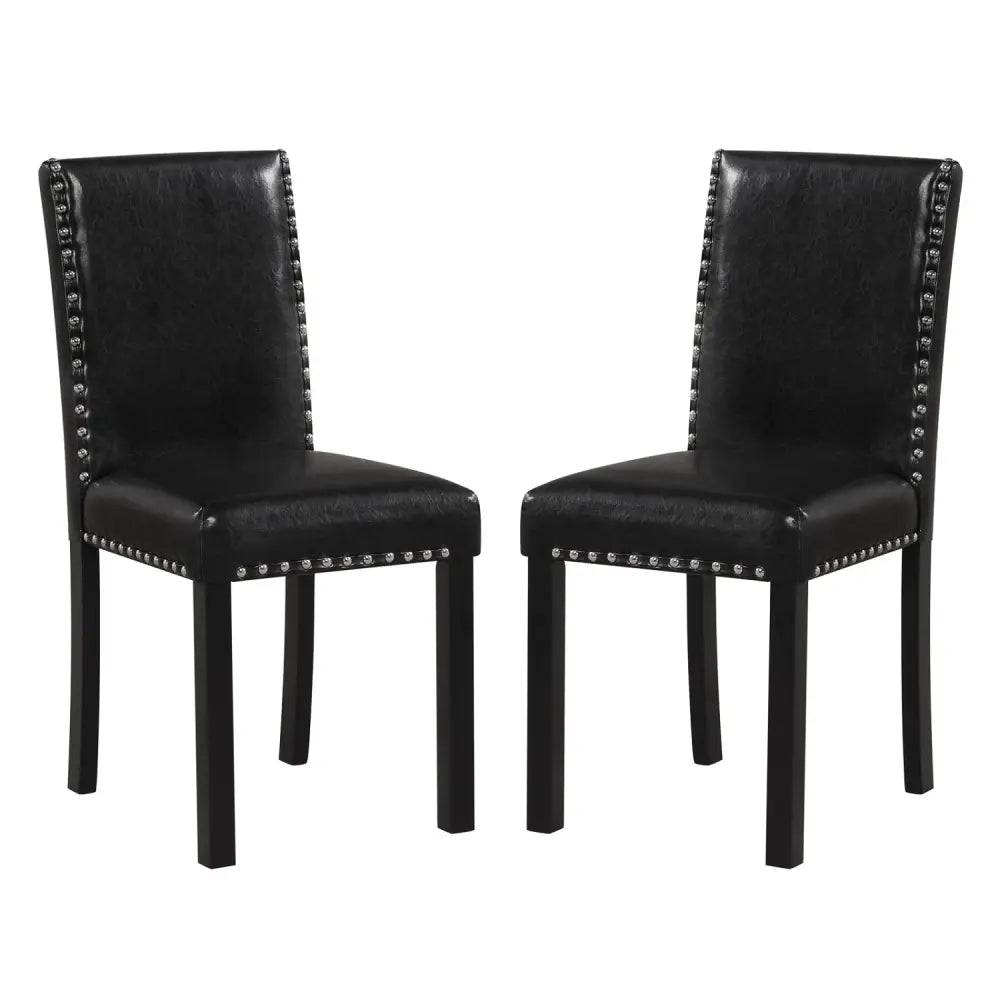 Set of 2 Dining Chairs with Solid Rubber and Wood Legs - Dining Chairs