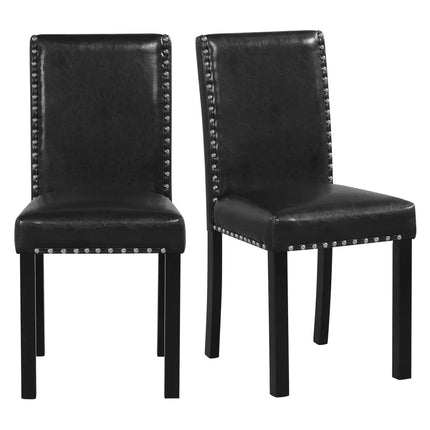 Set of 2 Dining Chairs with Solid Rubber and Wood Legs - Dining Chairs