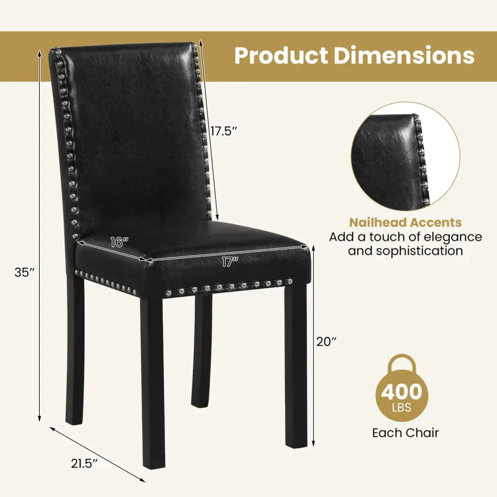 Set of 2 Dining Chairs with Solid Rubber and Wood Legs - Dining Chairs