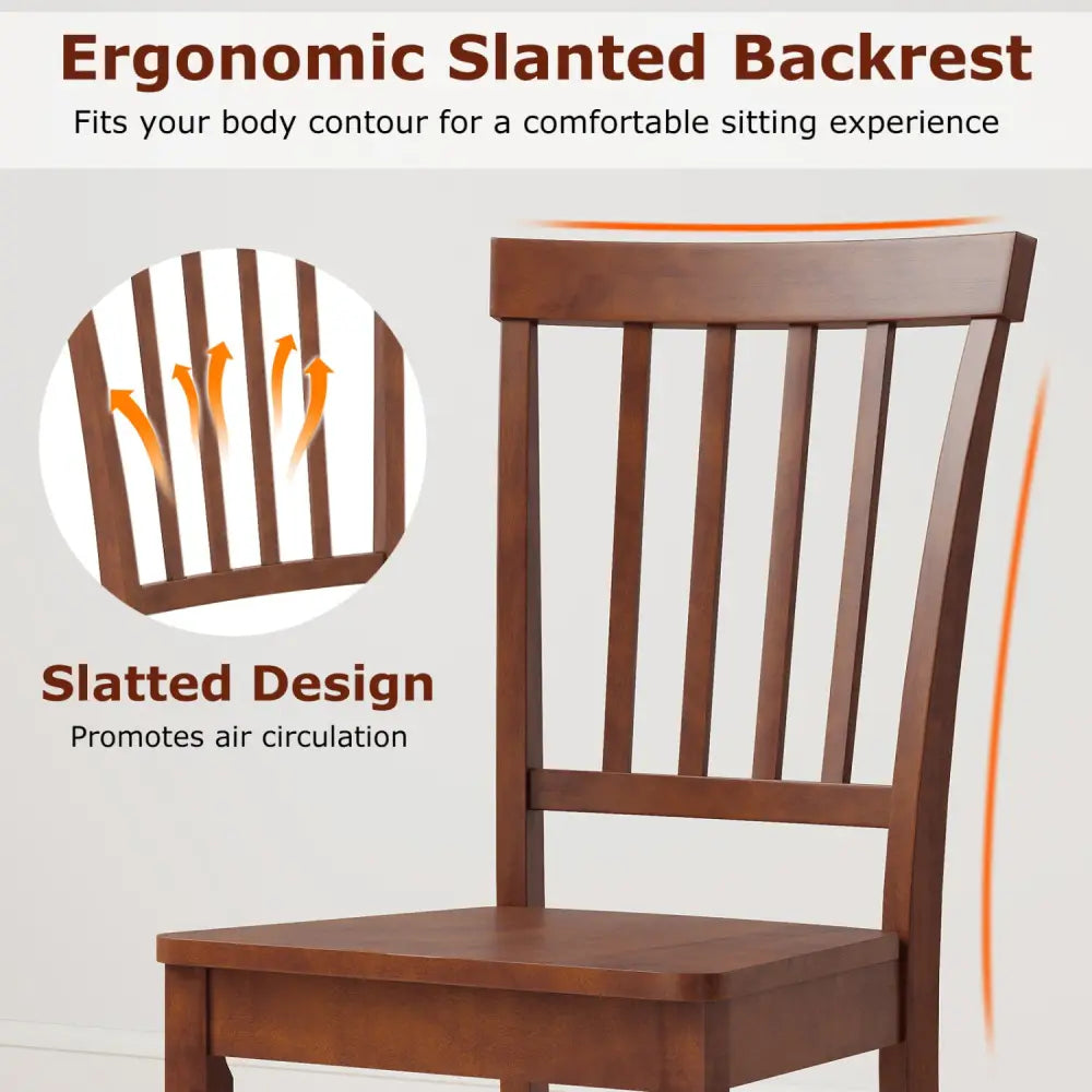Set of 2 Dining Chairs with Solid Wooden Legs - Walnut - Dining Chairs