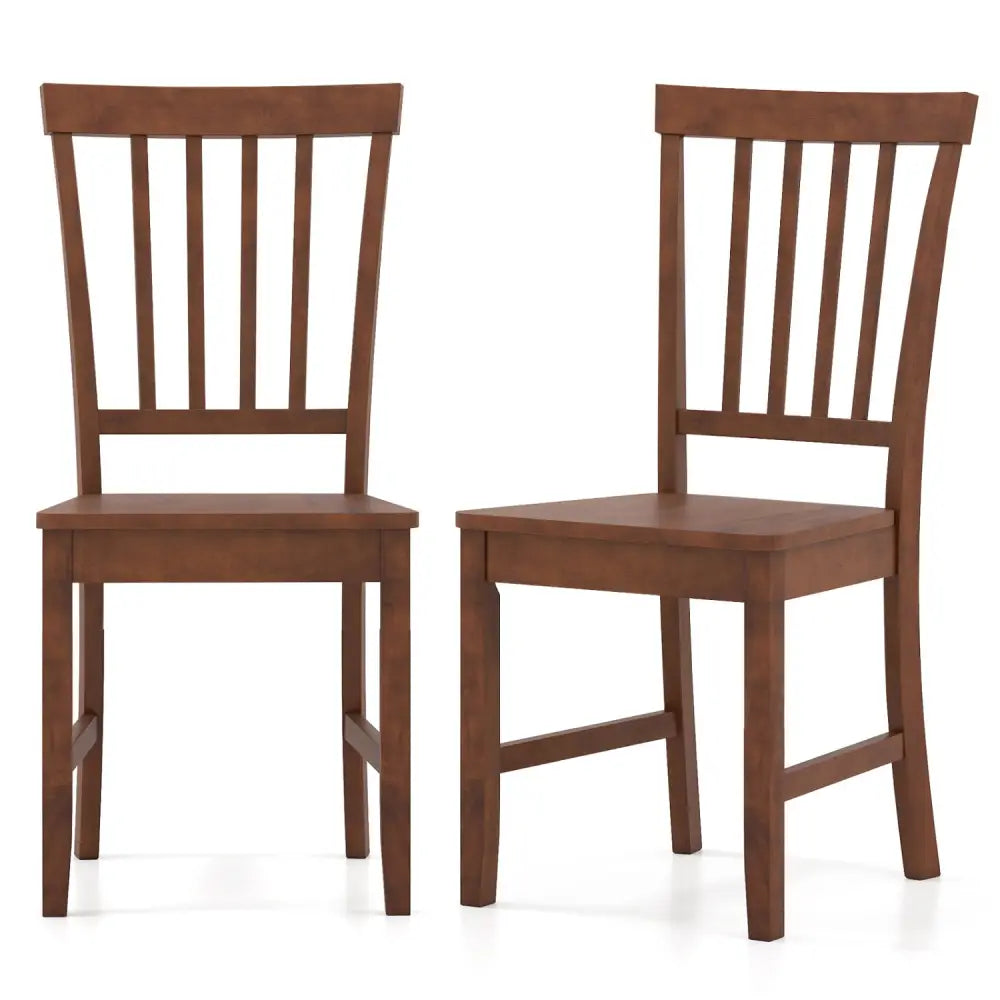 Set of 2 Dining Chairs with Solid Wooden Legs - Walnut - Dining Chairs