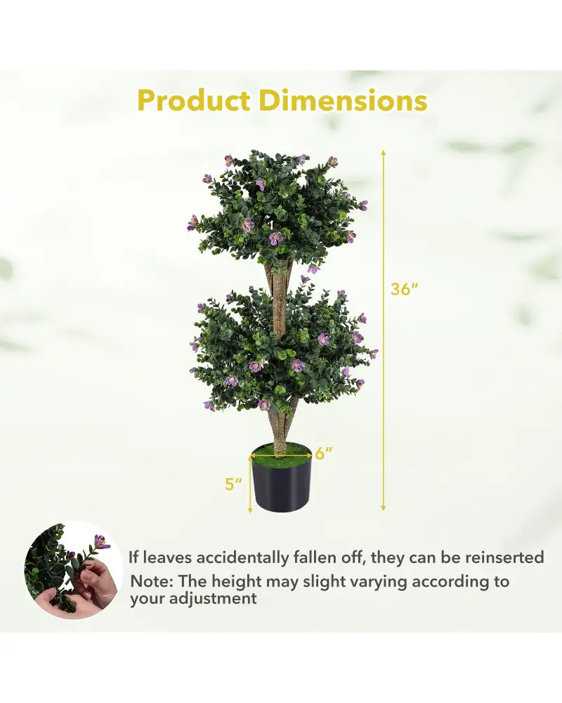 Set of 2 Faux Bush Plant with 41 Blossoms for Home - Purple - Faux Plants