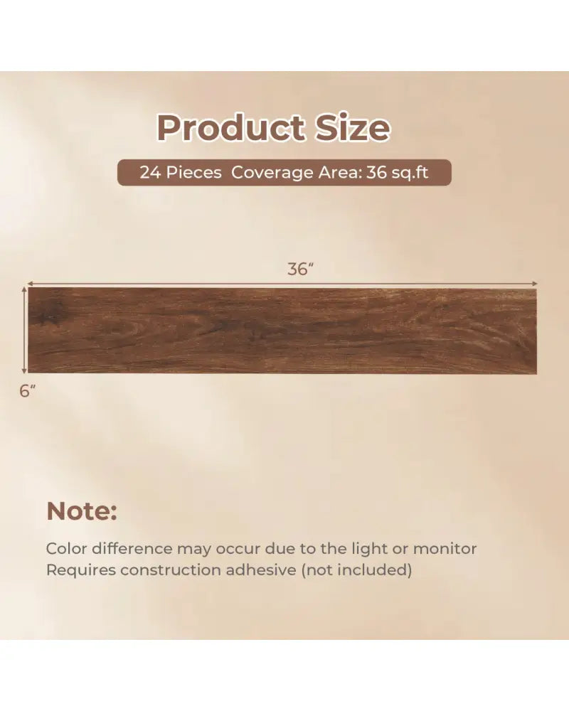 Set of 2 Floor Tile Vinyl Flooring Waterproof Vinyl Plank Flooring-Brown - Brown - Foam Floor Tiles