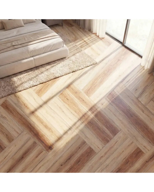 Set of 2 Floor Tile Vinyl Flooring Waterproof Vinyl Plank Flooring-Brown - Brown - Foam Floor Tiles