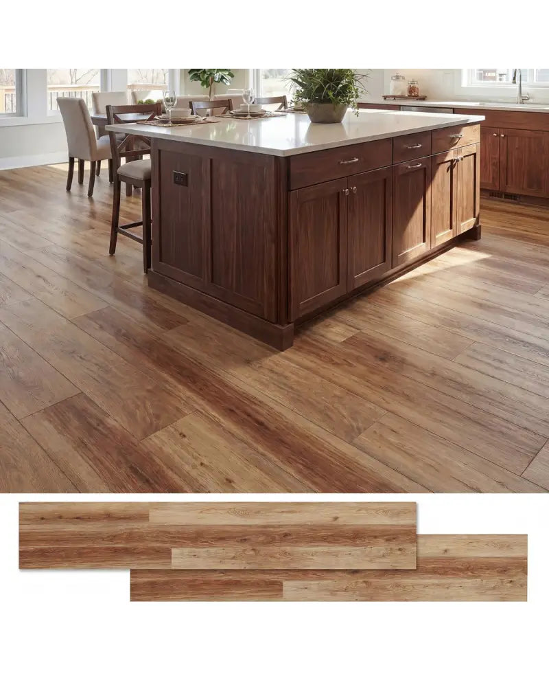 Set of 2 Floor Tile Vinyl Flooring Waterproof Vinyl Plank Flooring-Brown - Brown - Foam Floor Tiles