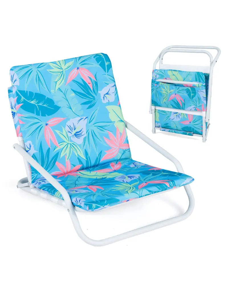 Set of 2 Folding Beach Chairs with Sponge Padded Seat for Camping-Color - Color - Beach & Lawn Chairs