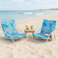 Set of 2 Folding Beach Chairs with Sponge Padded Seat for Camping-Color - Color - Beach & Lawn Chairs