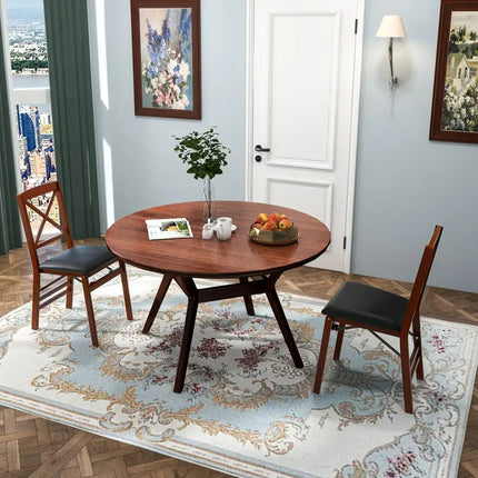 Set of 2 Folding Dining Chairs with 400 LBS Capacity-Brown - Brown - Dining Chairs